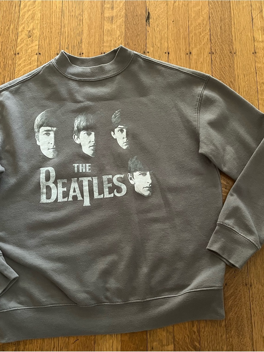Apple Gray The Beatles Graphic Crewneck Sweatshirt